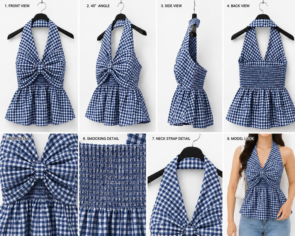 Blue Halter Neck top