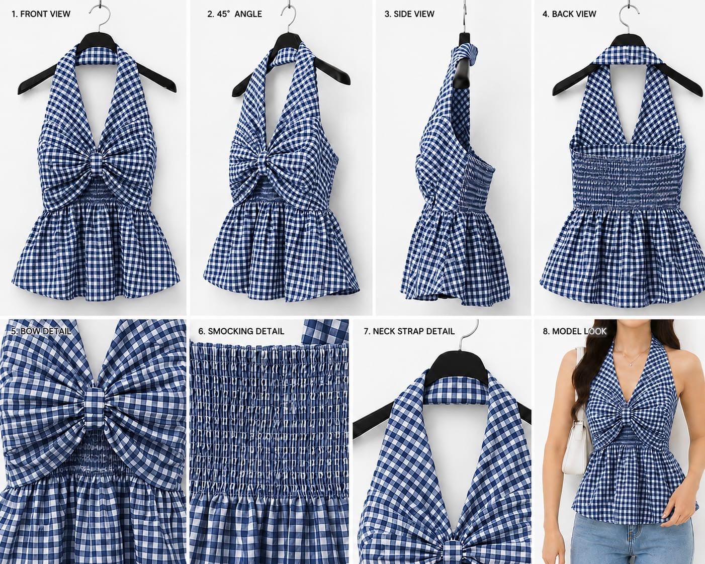 Blue Halter Neck top