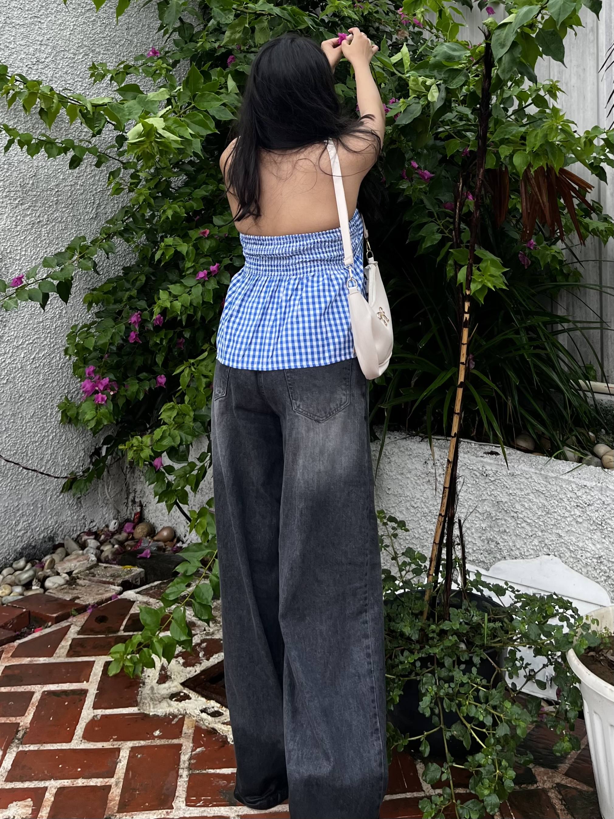 Blue Halter Neck top