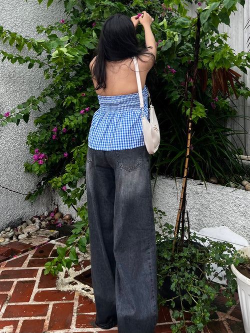Blue Halter Neck top