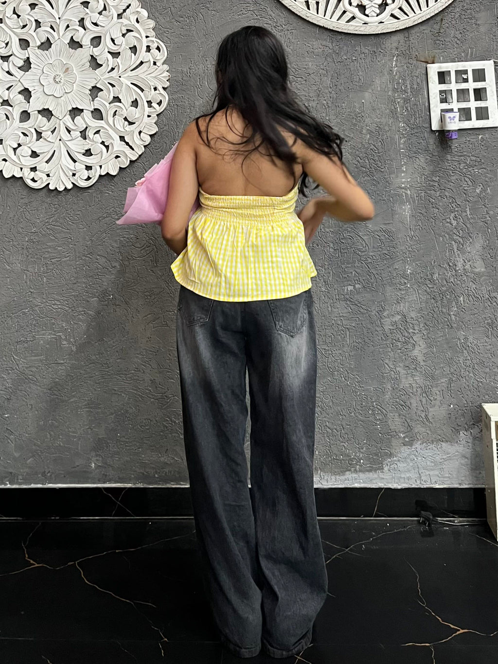 Yellow Halter Neck top