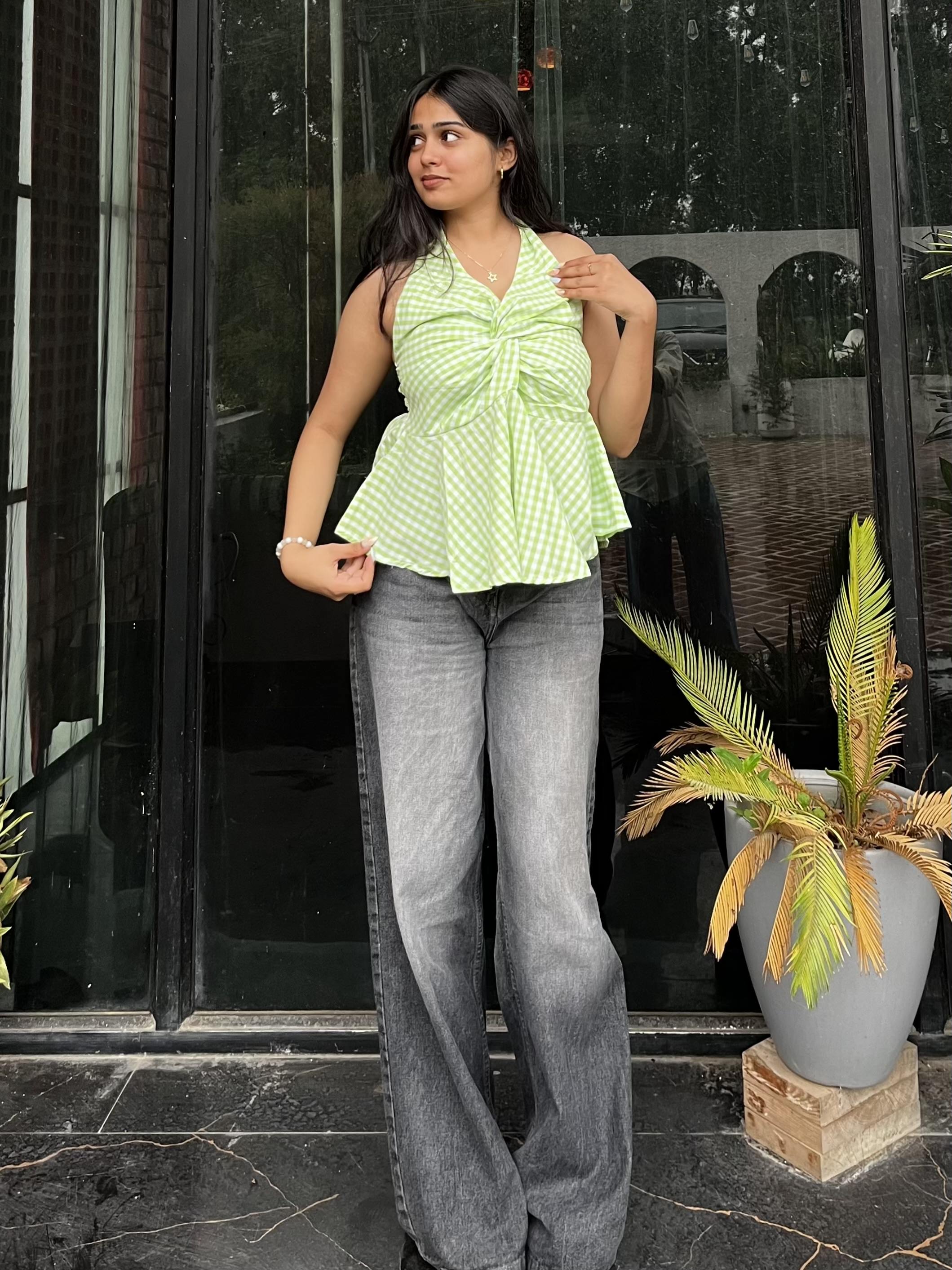 Green Halter Neck top