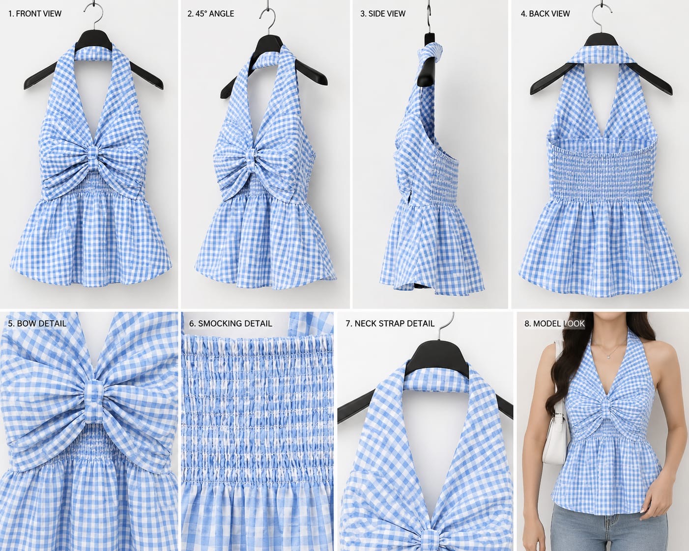 Sky blue Halter Neck top
